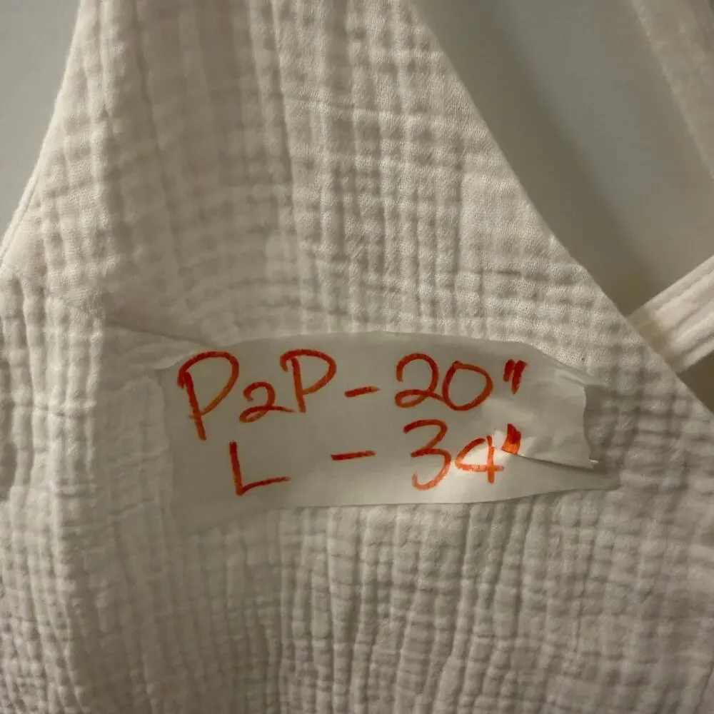 NWOT $148 SELF CONTRAST Gauzy Textured Romper Large